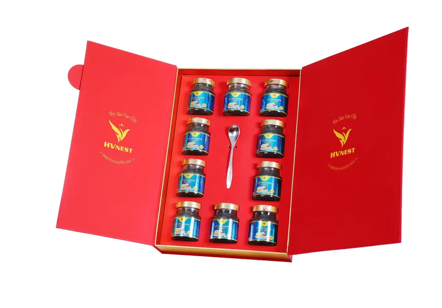 Yến sào Hoàng Việt vị hạt chia - hộp 10 hũ