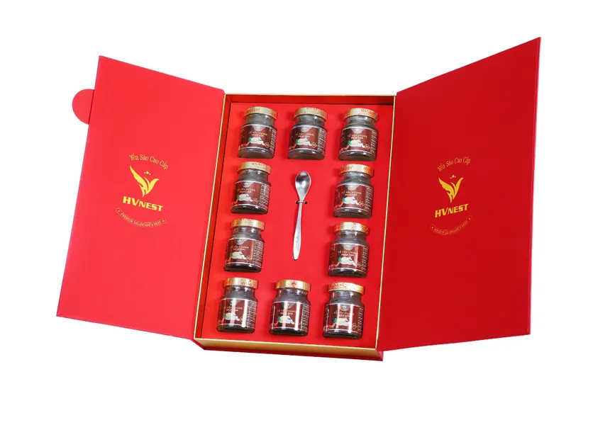 Yến sào Hoàng Việt vị nhân sâm - hộp 10 hũ