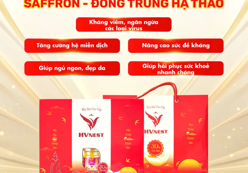Tổ yến chưng saffron đông trùng hạ thảo - Hộp VIP