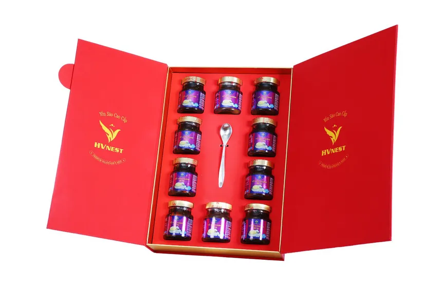Yến sào Hoàng Việt vị tứ vị - hộp 10 hũ