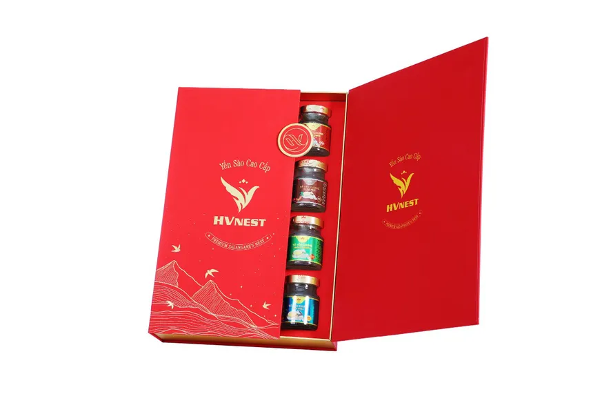 Hộp cao cấp 10 hũ yến sào Hoàng Việt mix vị - 70ml 