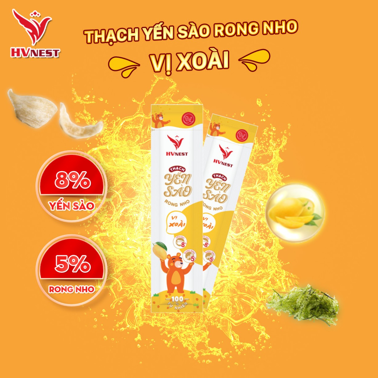 Thạch yến sào rong nho xoài Thạch yến sào rong nho xoài