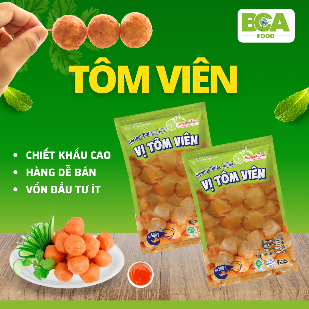 Tuyển Đại Lý Cho Sản Phẩm Tôm Viên của Bồ Công Anh Food
