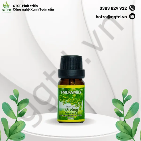 Tinh dầu Sả Rừng (Lọ nhỏ giọt 10ml)