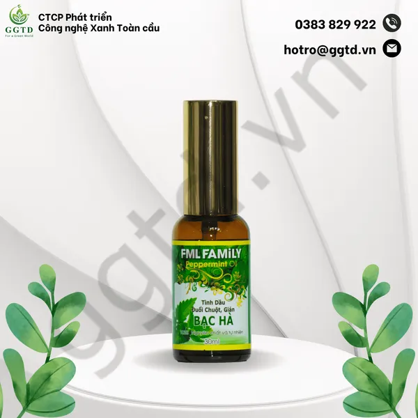 Tinh dầu Bạc hà đuổi chuột, kiến, gián (Lọ xịt 30ml)