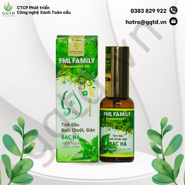 Tinh dầu Bạc hà đuổi chuột, kiến, gián (Lọ xịt 30ml)