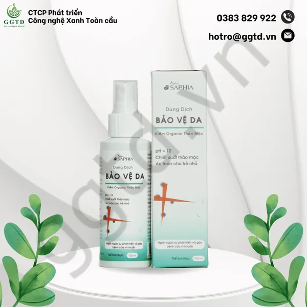 Dung dịch Bảo vệ Da Kiềm Organic Thảo mộc Kiềm Saphia (Lọ 100ml)