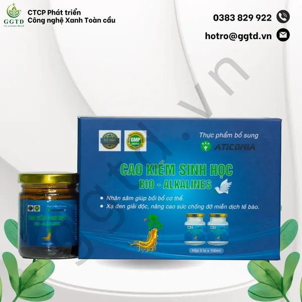 Cao Kiềm Sinh học Nhân sâm Bio - Alkalines Hộp đôi (100ml x 2 hộp)