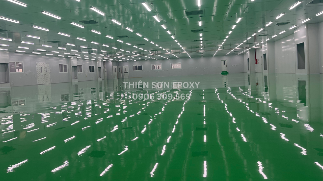 Sàn nhà xưởng sử dụng sơn epoxy tự san phẳng Sàn nhà xưởng sử dụng sơn epoxy tự san phẳng