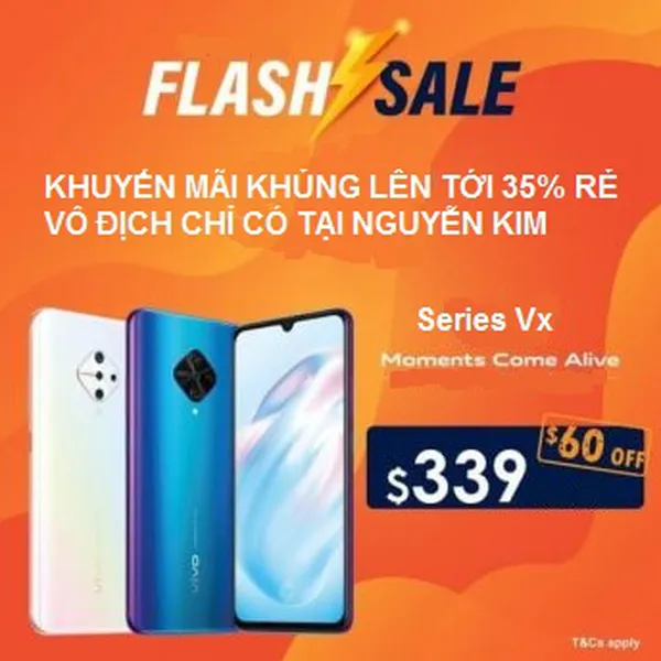 Flash Sales 35% Điện thoại VIVO Nguyễn Kim