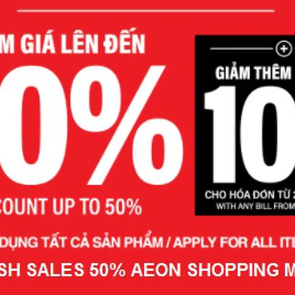 Siêu Thị AEON Flash Sales Khủng 50%