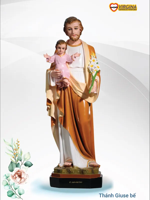 Composite - Thánh Giuse bế Chúa 40cm