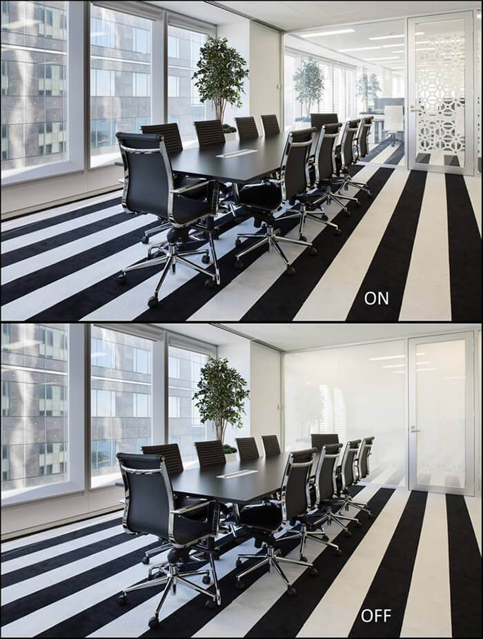 Kính điện thông minh có thể thay đổi độ mờ bằng điều chỉnh điện tử  Kính điện thông minh có thể thay đổi độ mờ bằng điều chỉnh điện tử