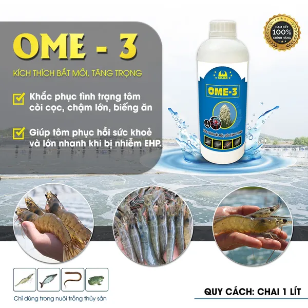 OME-3 - Siêu tăng trọng, chống còi cọc cho tôm