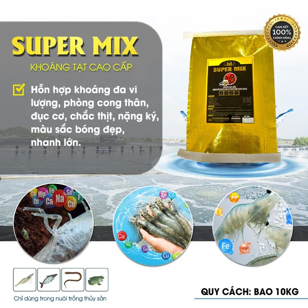 SUPER MIX - Khoáng cao cấp giúp tôm nhanh cứng vỏ