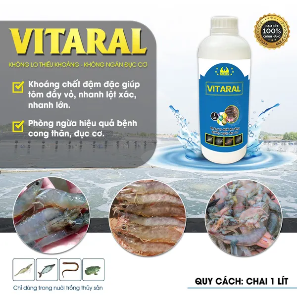 VITARAL KHÔNG LO THIẾU KHOÁNG CHO TÔM