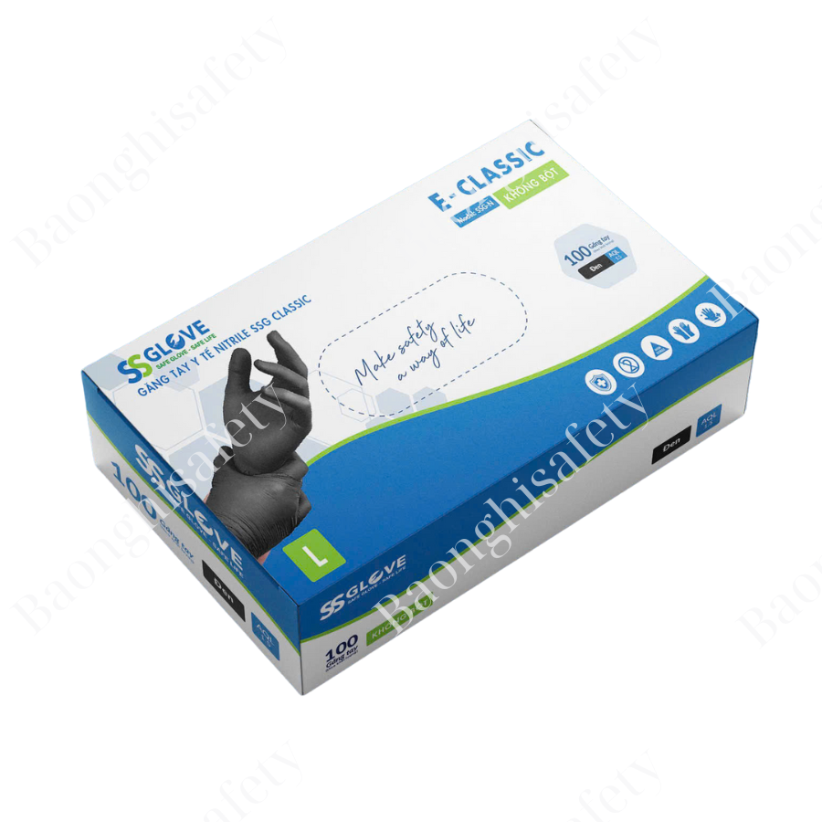 GĂNG TAY NITRILE Y TẾ MÀU ĐEN