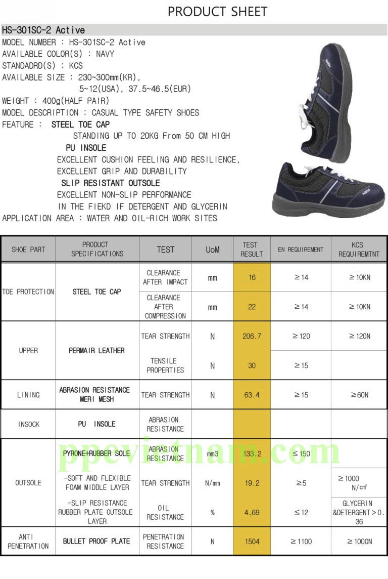 GIÀY BẢO HỘ HÀN QUỐC HANS HS 301SC-2