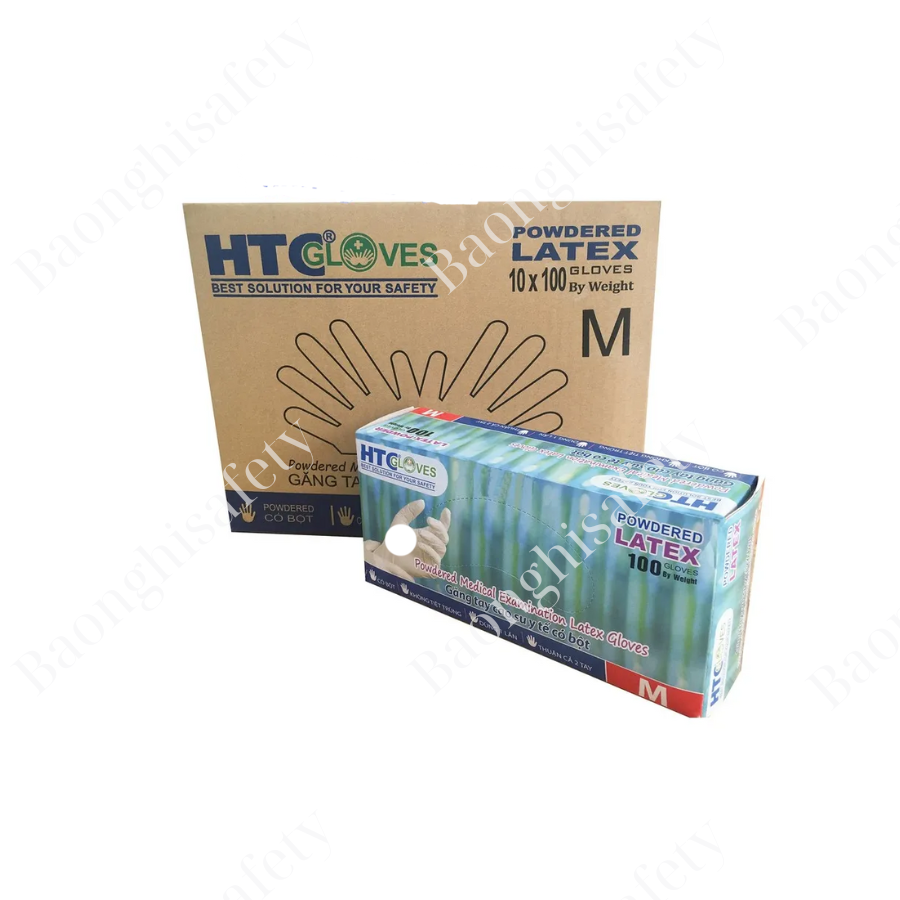 GĂNG TAY LATEX HTC CÓ BỘT