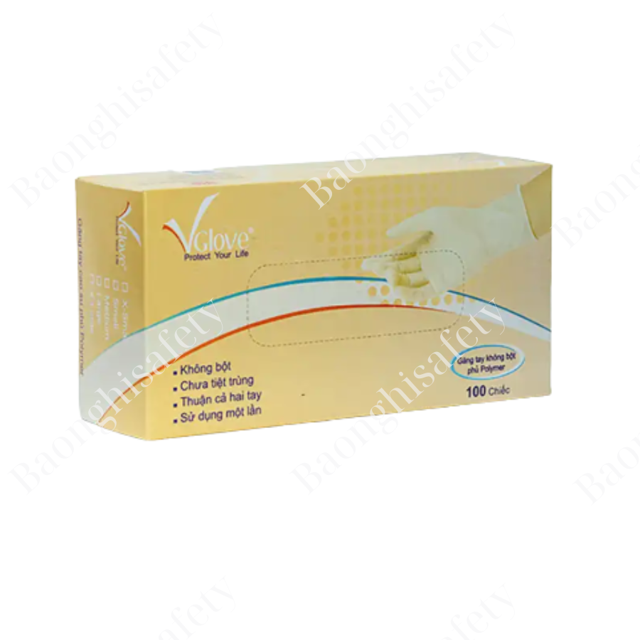 GĂNG TAY LATEX KHÔNG BỘT 5.4G VGLOVE