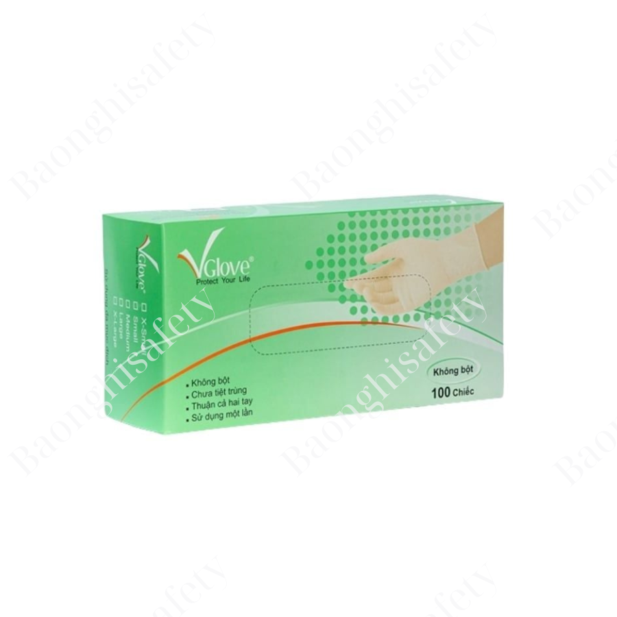 GĂNG TAY LATEX KHÔNG BỘT 5.8G VGLOVE