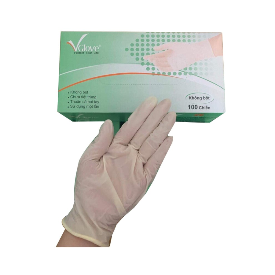 GĂNG TAY LATEX KHÔNG BỘT 5.8G VGLOVE
