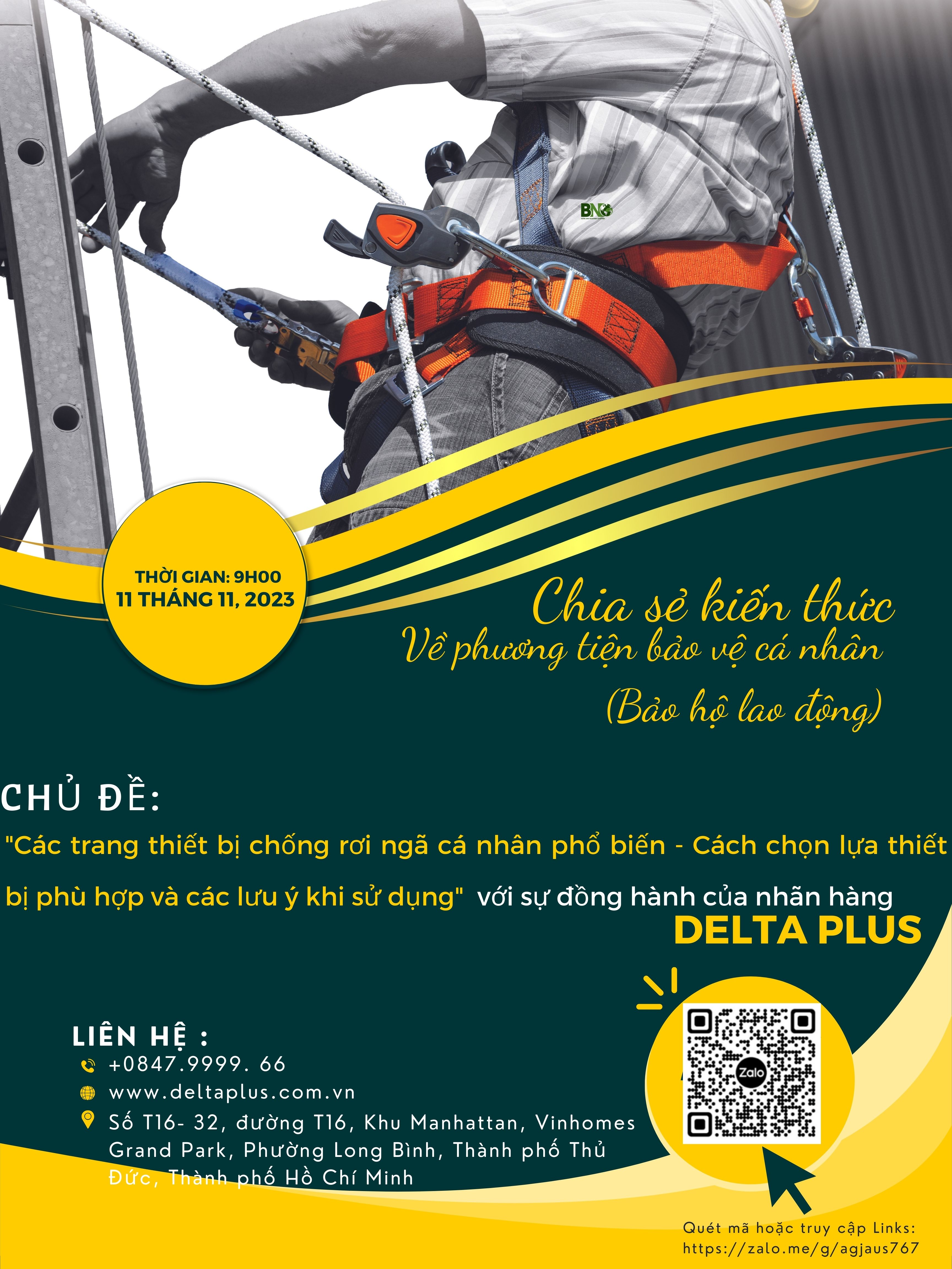 Tóm tắt nội dung buổi chia sẻ kiến thức về Trang thiết bị Bảo hộ an toàn cá nhân ngày 11/11/2023