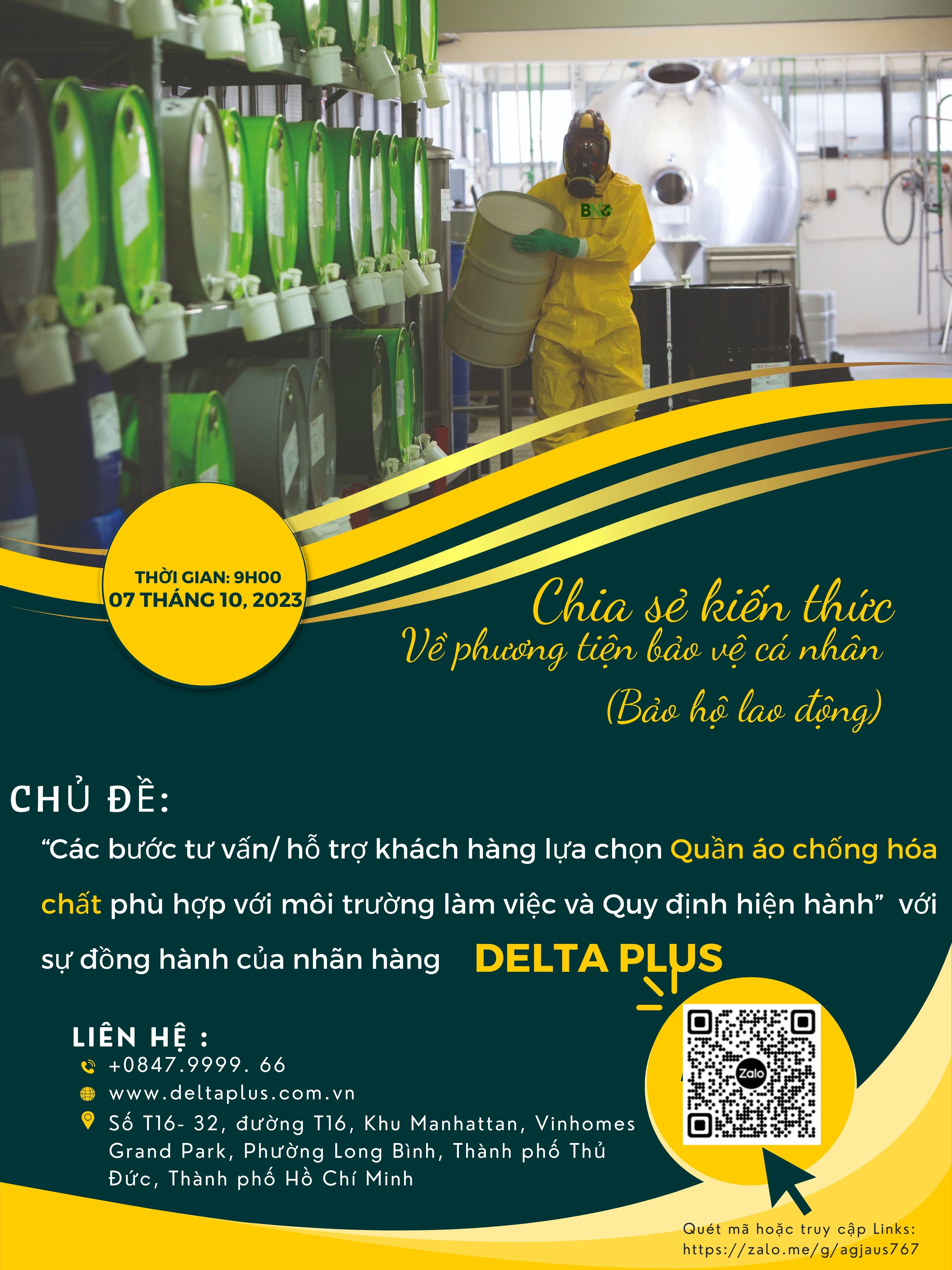 CHIA SẺ LỰA CHỌN QUẦN ÁO CHỐNG HOÁ CHẤT QUA ZOOM - THÁNG 10/2023