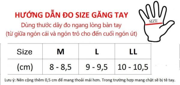 Hướng dẫn đo size găng tay