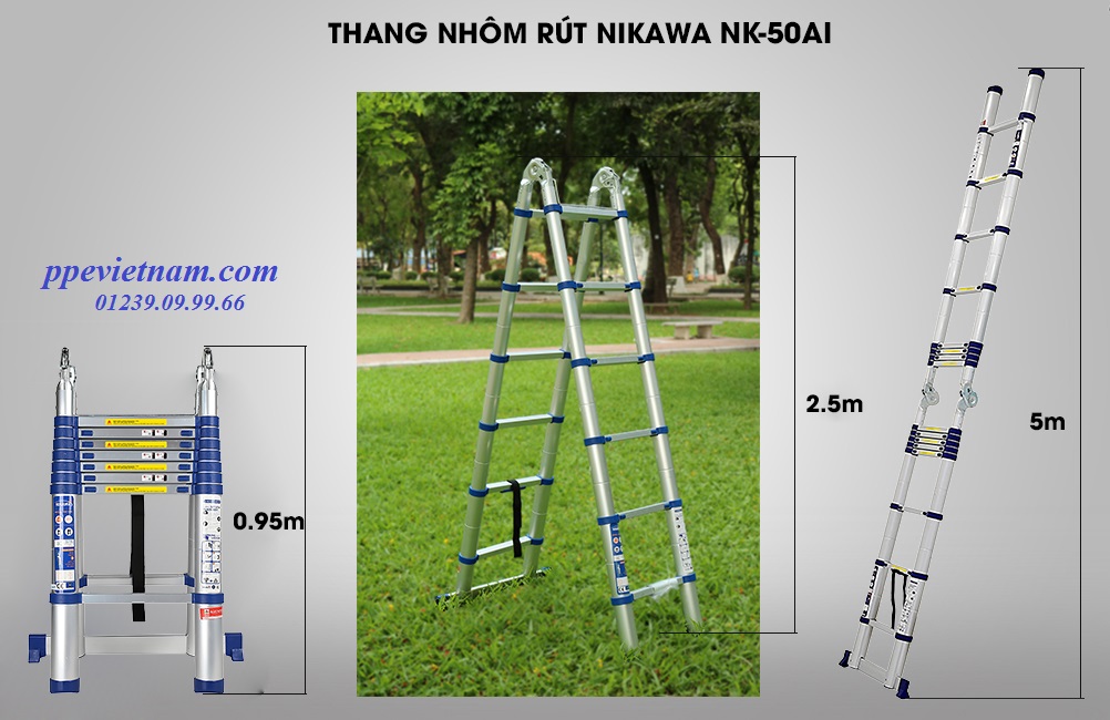 THANG NHÔM RÚT ĐÔI NIKAWA NK – 50AL