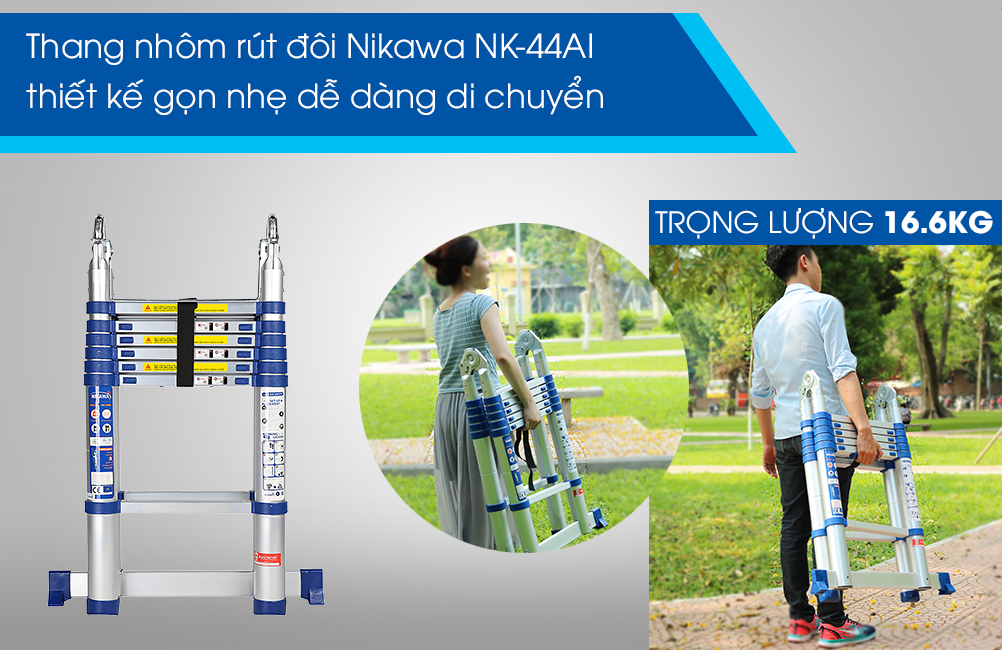 THANG NHÔM RÚT ĐÔI NIKAWA NK – 44AL