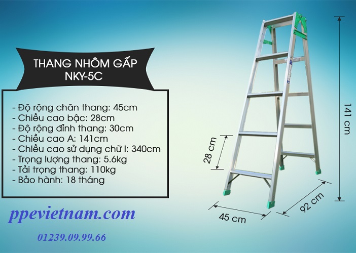 THANG NHÔM GẤP NIKAWA NKY-5C