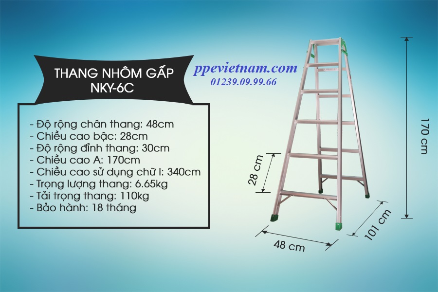 THANG NHÔM GẤP NIKAWA NKY-6C