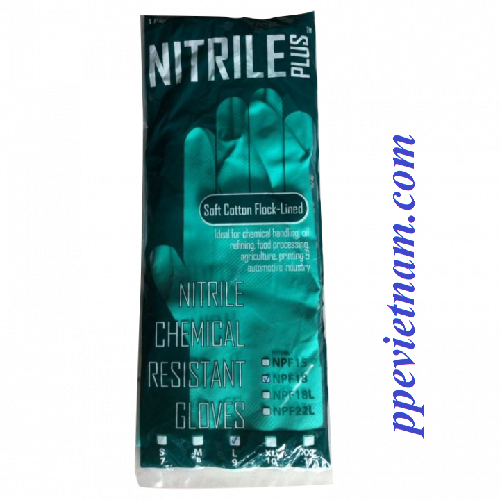 GĂNG TAY CHỐNG HÓA CHẤT NITRILE PLUS NPF18