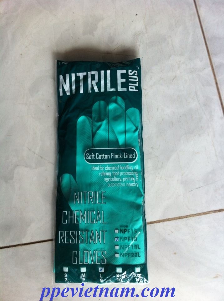 GĂNG TAY CHỐNG HÓA CHẤT NITRILE PLUS NPF18