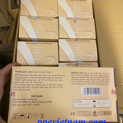 GĂNG TAY LATEX KHÔNG BỘT 5.4G VGLOVE