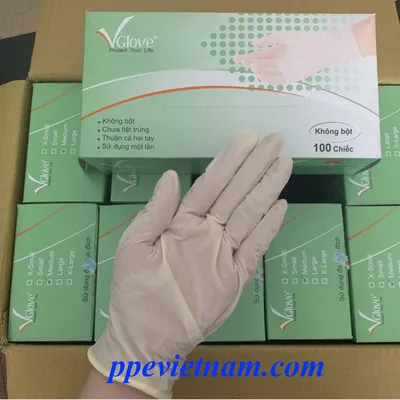 GĂNG TAY LATEX KHÔNG BỘT 5.8G VGLOVE
