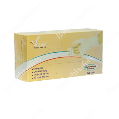 GĂNG TAY LATEX KHÔNG BỘT 5.4G VGLOVE