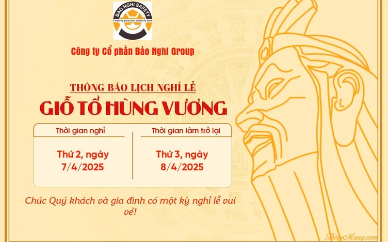 THÔNG BÁO LỊCH NGHỈ LỄ GIỖ TỔ HÙNG VƯƠNG