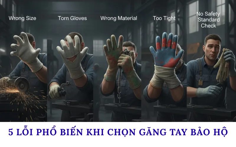 5 lỗi phổ biến khi chọn găng tay bảo hộ