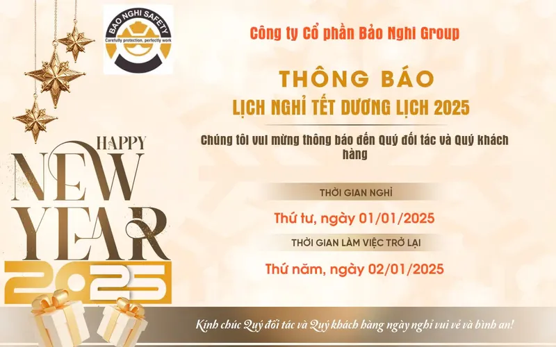THÔNG BÁO LỊCH NGHỈ TẾT DƯƠNG LỊCH 2025