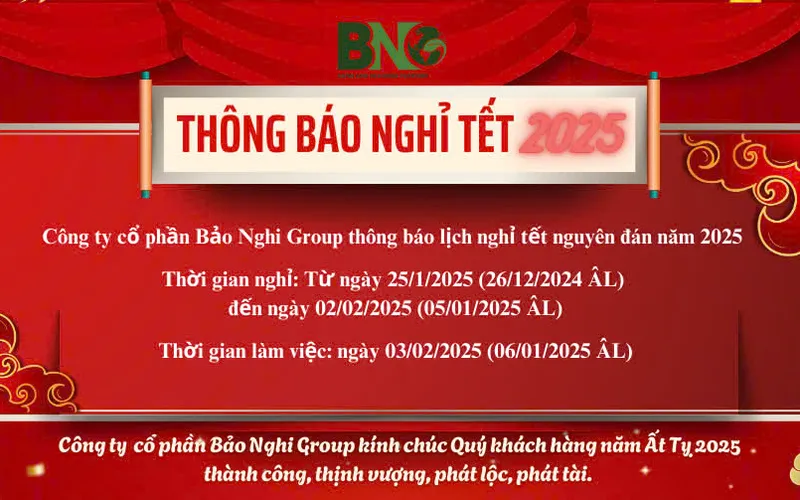 THÔNG BÁO LỊCH NGHỈ TẾT NGUYÊN ĐÁN ẤT TỴ