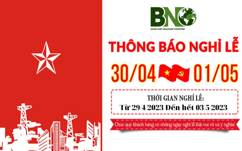 THÔNG BÁO NGHỈ LỄ 30/4 1/5/2023