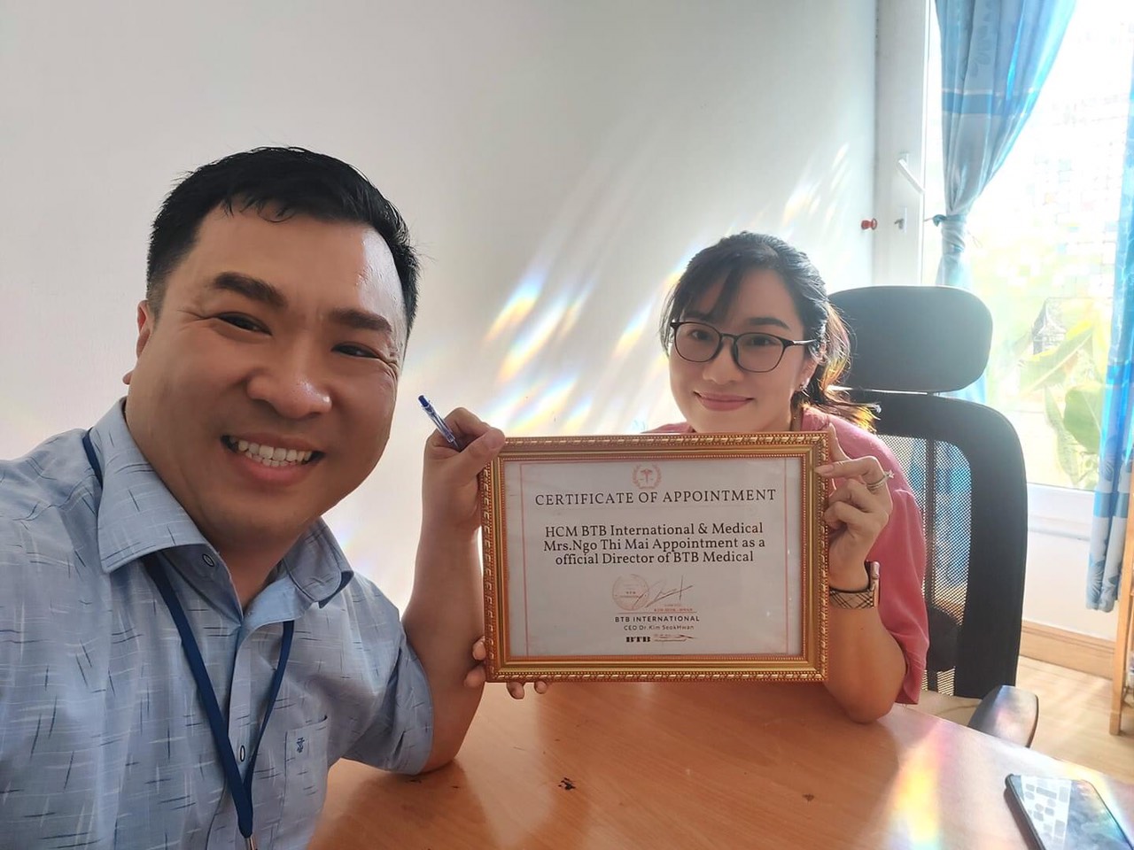 CHỨNG NHẬN ĐẠI DIỆN THƯƠNG HIỆU BTB INTERNATIONAL TẠI TP HÔ CHÍ MINH