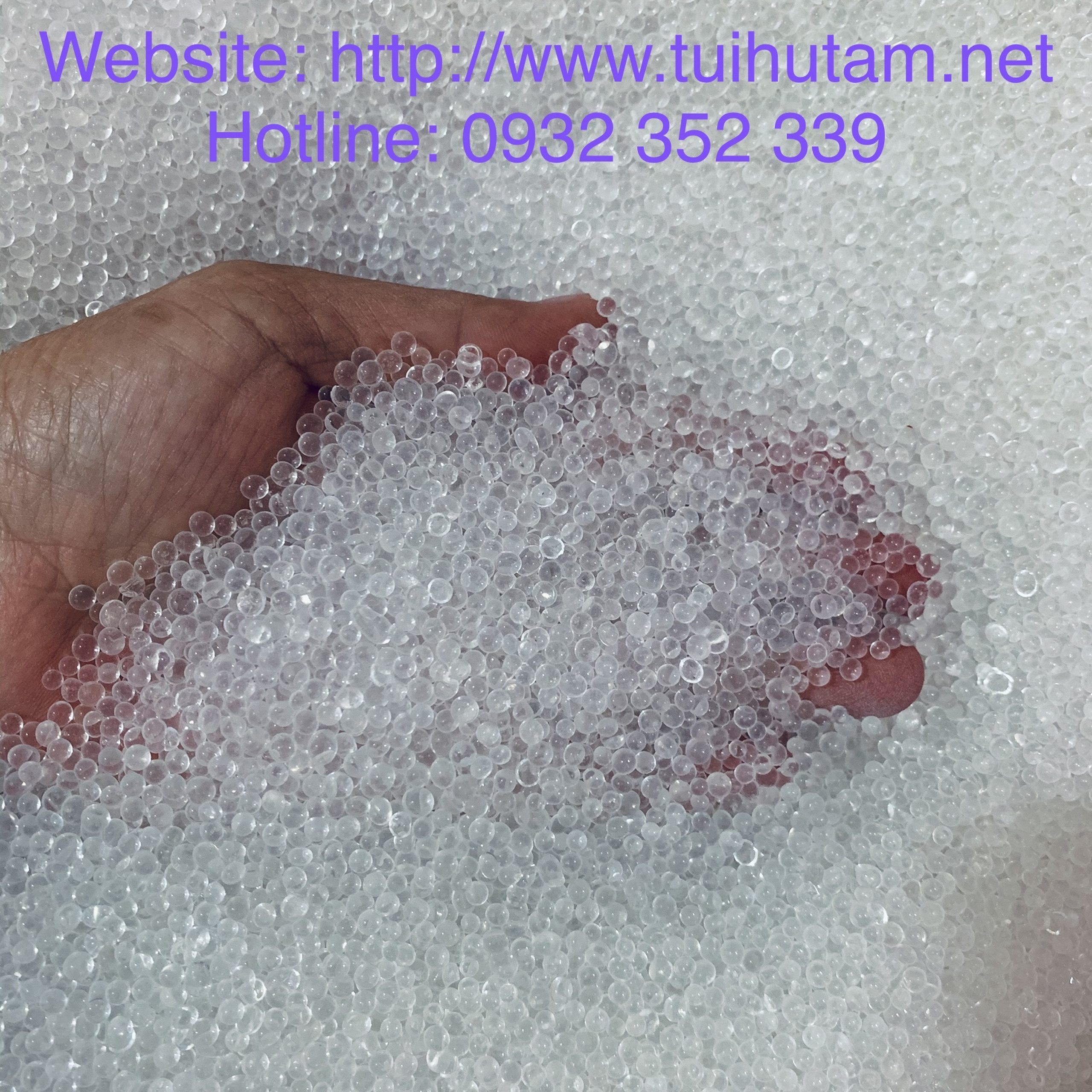 Hạt hút ẩm Silica gel trắng Hạt hút ẩm Silica gel trắng