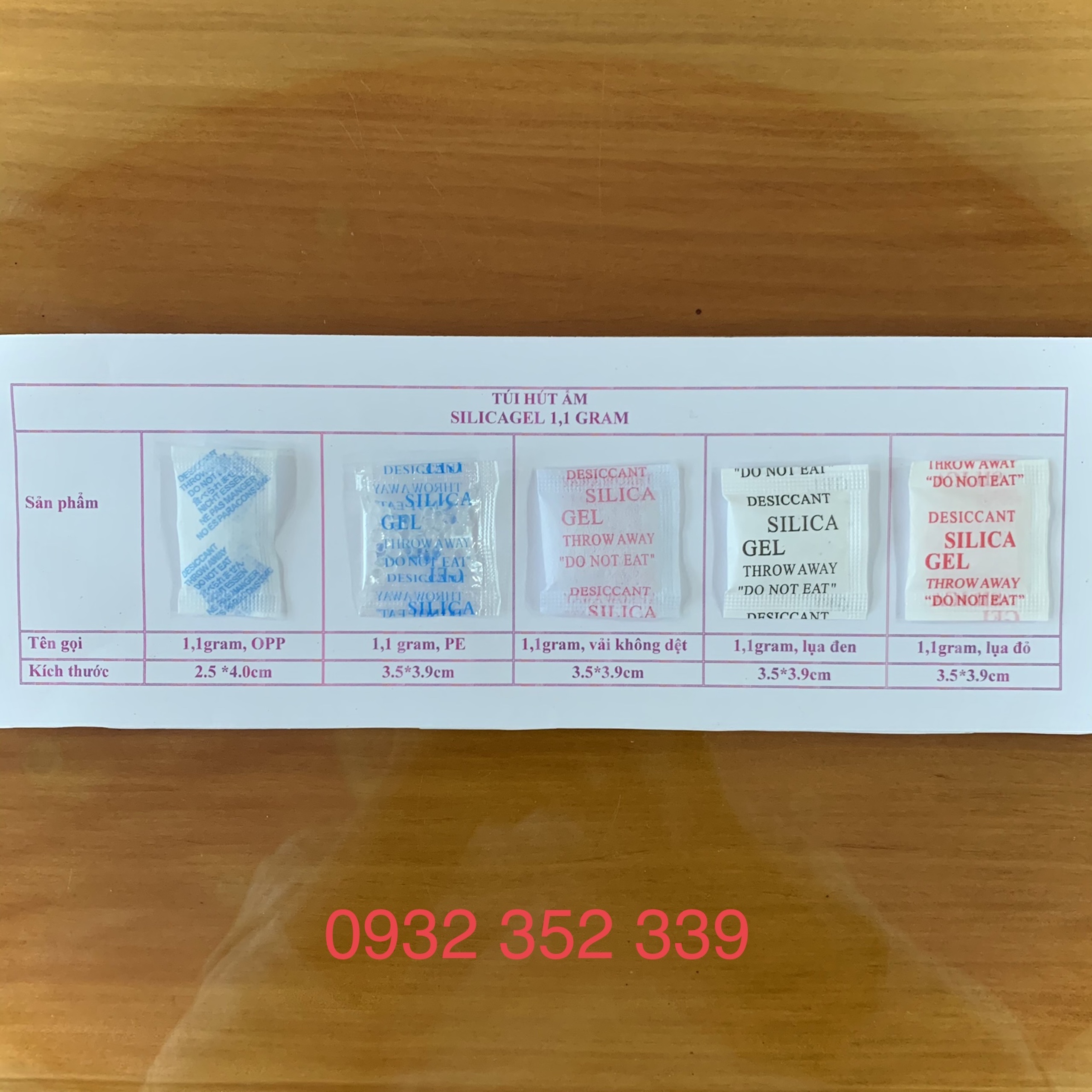 Túi hút ẩm Silica gel 1,1gr - nhỏ Túi hút ẩm Silica gel 1,1gr - nhỏ