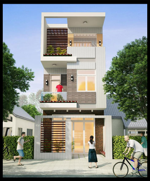Mẫu nhà phố 3 tầng 4x15m thiết kế đơn giản