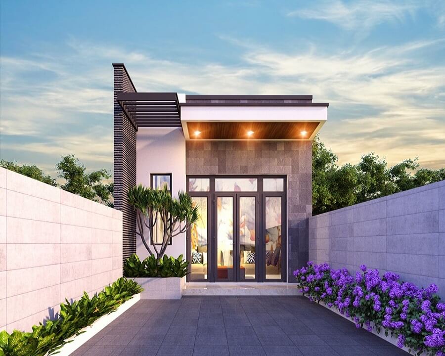 Mẫu nhà ống 1 tầng 2 phòng ngủ