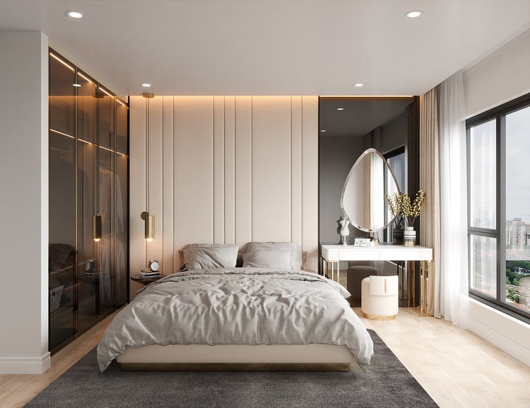 Nội thất phòng ngủ nhà rộng 6m x 9m