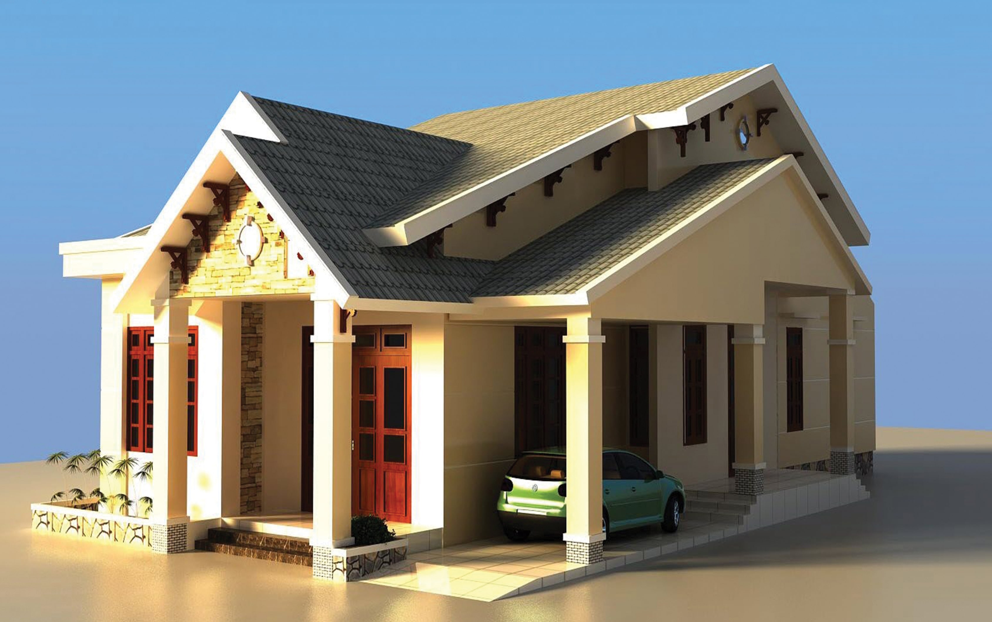 thiết kế nhà mái thái